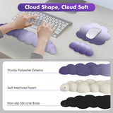 MoKo Cloud Wrist Rest, Ergonomic Cloud Keyboard Wrist Rest with Mouse Rest Wrist Pad, Upgraded PU Leather Cloud Arm Rest Wrist Pad for Keyboard and Mouse for Office, Gaming, Computer, Laptop, Purple