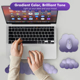 MoKo Cloud Wrist Rest, Ergonomic Cloud Keyboard Wrist Rest with Mouse Rest Wrist Pad, Upgraded PU Leather Cloud Arm Rest Wrist Pad for Keyboard and Mouse for Office, Gaming, Computer, Laptop, Purple