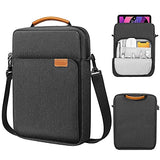 MoKo 9-11 Inch Tablet Sleeve Bag Handle Carrying Case with Shoulder Strap Fits iPad Pro 11 inch,iPad 10th 10.9,iPad 9/8/7th Generation 10.2,iPad Air 5/4th 10.9,iPad 9.7,Tab S8/S9 11", Black & Gray