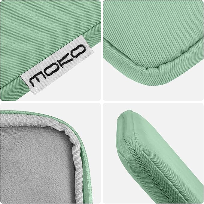 MoKo 12.9 Inch Tablet Sleeve Fits 13 Inch New iPad Pro M4 & Air M2 2024,iPad Pro 12.9 M2&M1,Galaxy Tab S8+/S9+ 12.4,Surface Laptop Go,Polyester Bag Fit with Apple Pencil or Smart Keyboard, Bodhi Green