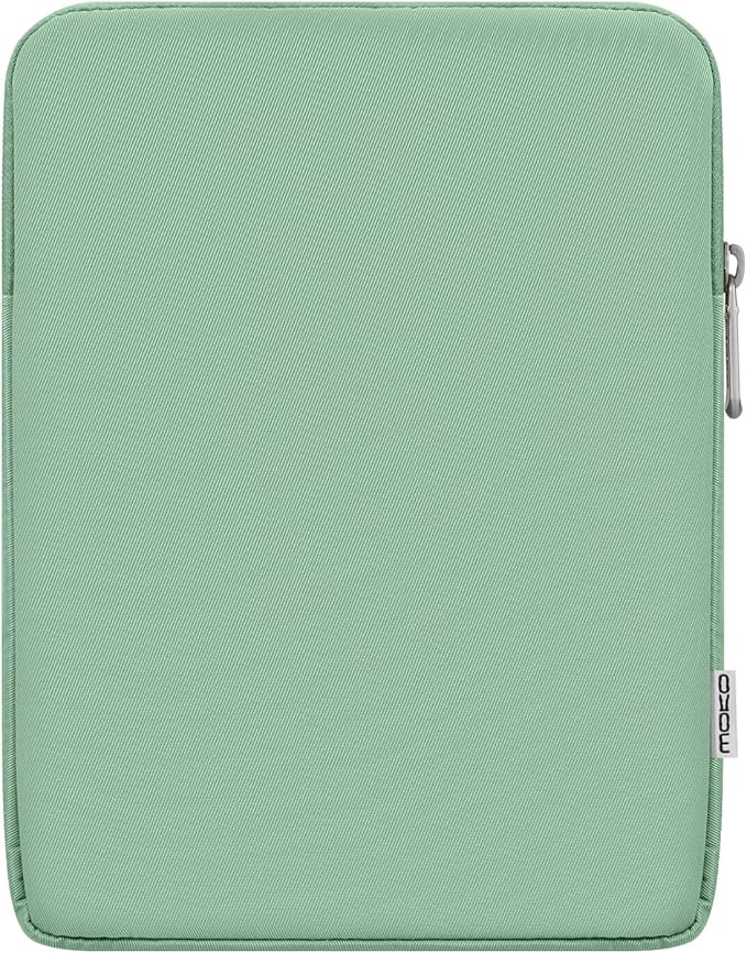 MoKo 12.9 Inch Tablet Sleeve Fits 13 Inch New iPad Pro M4 & Air M2 2024,iPad Pro 12.9 M2&M1,Galaxy Tab S8+/S9+ 12.4,Surface Laptop Go,Polyester Bag Fit with Apple Pencil or Smart Keyboard, Bodhi Green