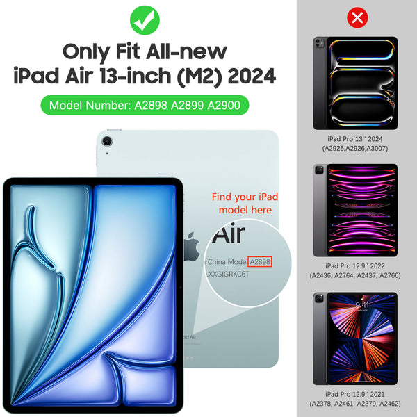 MoKo for iPad Air 13 inch Case M2 2024, iPad Air 13 Case with Soft