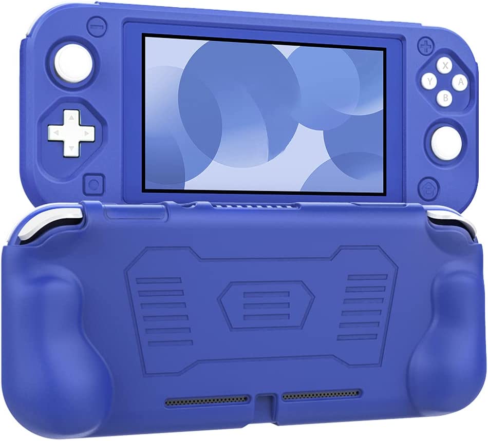 MoKo Protective Case for Switch Lite, Silicone Soft Grip Cover Case, Kids Friendly Ergonomic Grip Case Cover Shell Anti-Collision Non-Slip Shockproof Case Compatible with Switch Lite - Blue