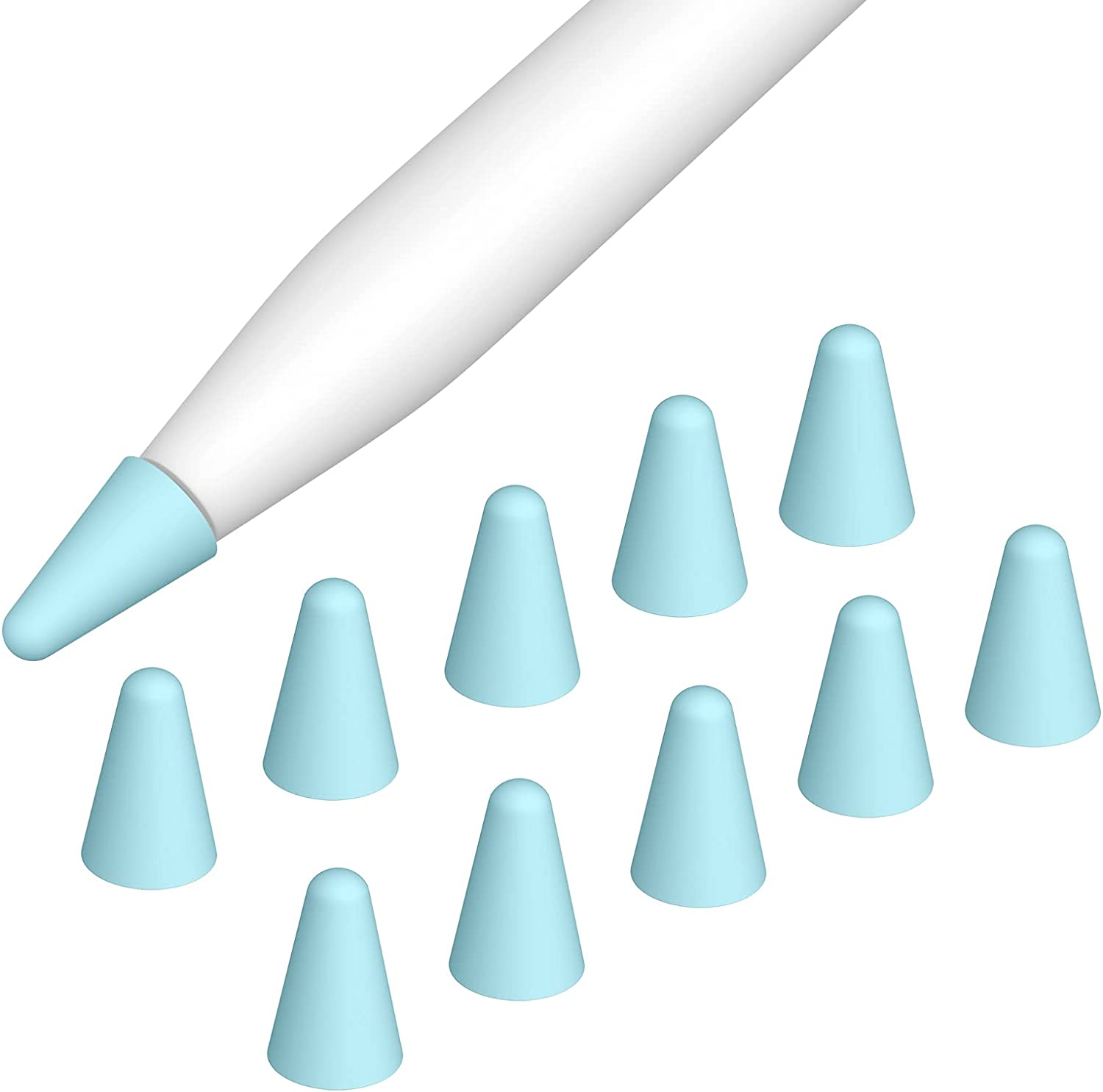 MoKo 10 Pack Pencil Tips Cover Fit iPad Pencil, Compatible with Apple Pencil 1st Gen/Pencil 2nd Generation,Pen Nibs Cover for Drawing Writing Anti-Slip Silicone Lightweight Protective Case,Multi Color