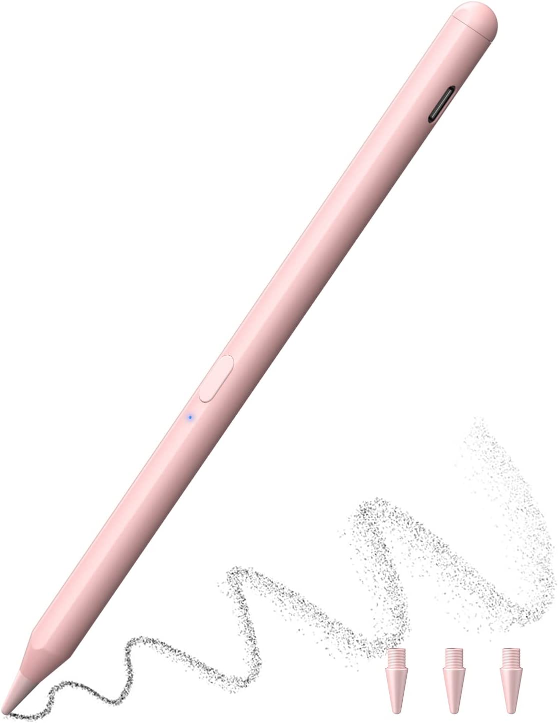 MoKo Stylus Pen for iPad with Palm Rejection, iPad Pencil for 2018-2022 Apple iPad 9th 8th 7th 6th Generation iPad Air 5th 4th 3rd Gen iPad Pro 11-12.9 Inch iPad Mini 6th 5th Gen,Tilt & Magnetic, Pink