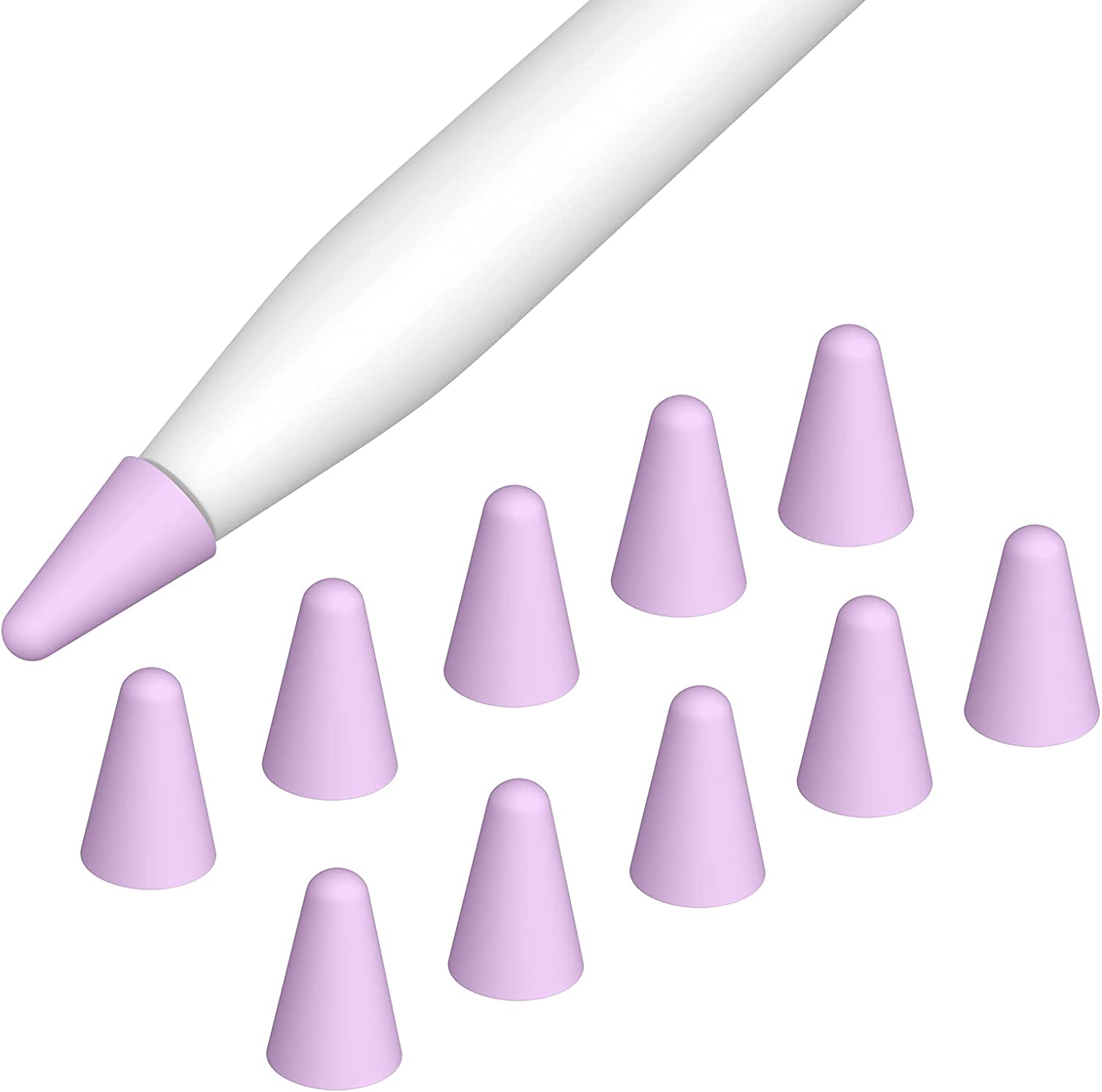 MoKo 10 Pack Pencil Tips Cover Fit iPad Pencil, Compatible with Apple Pencil 1st Gen/Pencil 2nd Generation,Pen Nibs Cover for Drawing Writing Anti-Slip Silicone Lightweight Protective Case,Multi Color