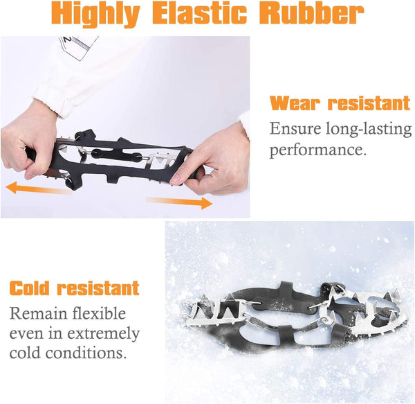 MoKo Ice Cleats 1 Pair, Walk Traction Ice Crampons For Shoes Boots For
