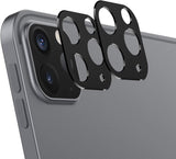 MoKo 2-Pack Camera Lens Protector Fit iPad Pro 12.9 2021/2020 / iPad Pro 11 2021/2020Metal Frame Aluminum Alloy Sticker, Scratch-Resistant Plate Panel Rear Camera Protective Shield - Black & Silver