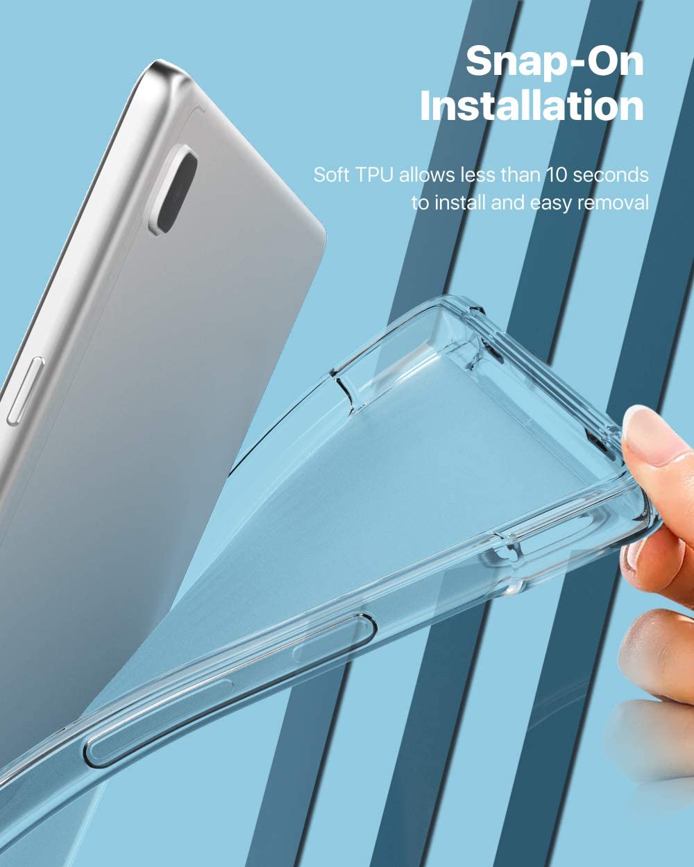 MoKo Case Compatible with Galaxy Tab A7 10.4" 2020, Ultra Clear Soft Flexible Transparent TPU Skin Bumper Back Cover Shell Fits Samsung Galaxy Tab A7 10.4 Inch 2020 Model (SM-T500/505/507), Clear