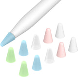 MoKo [10 Pack Pencil Tips Cover Fit iPad Pencil, Compatible with Apple Pencil 1st Gen/Pencil 2nd Generation, Pen Nibs Cover for Drawing Writing Anti-Slip Silicone Lightweight Protective Case, Pink