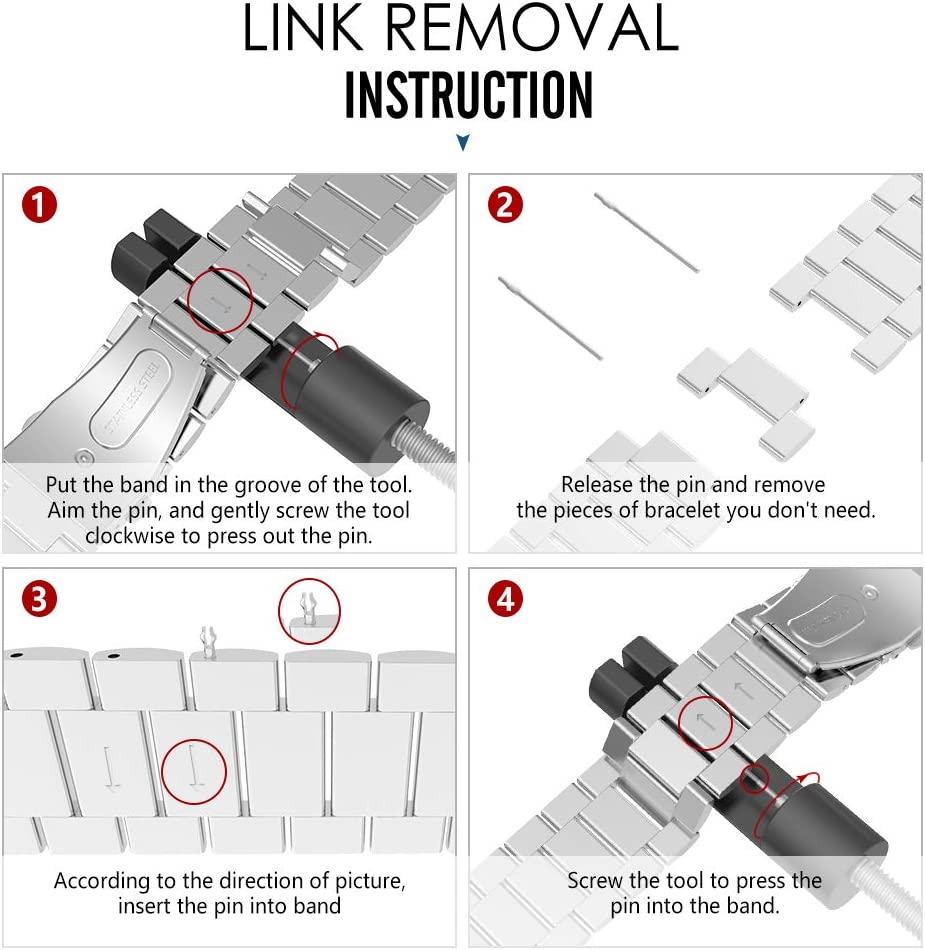 MoKo Stainless Steel Watch Band Compatible with Fitbit Inspire/Inspire HR/Inspire 2 Smart Watch, Metal Strap Replacement Bracelet Wristband with Watch Lugs - Rose Pink