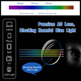 MoKo 6-Pack Reading Glasses Blue Light Blocking, Plastic Full Frame Spring Hinge Readers Lightweight Eyeglasses for Men Women (Black, +2.0)