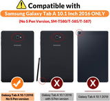 MoKo Case Fit Galaxy Tab A 10.1 2016, Lightweight Stand Scratch Proof Folio Cover Case Protector Holder w/Auto Wake Sleep for Galaxy Tab A 10.1 Inch Tablet (SM-T580/T585, No Pen Version), Black