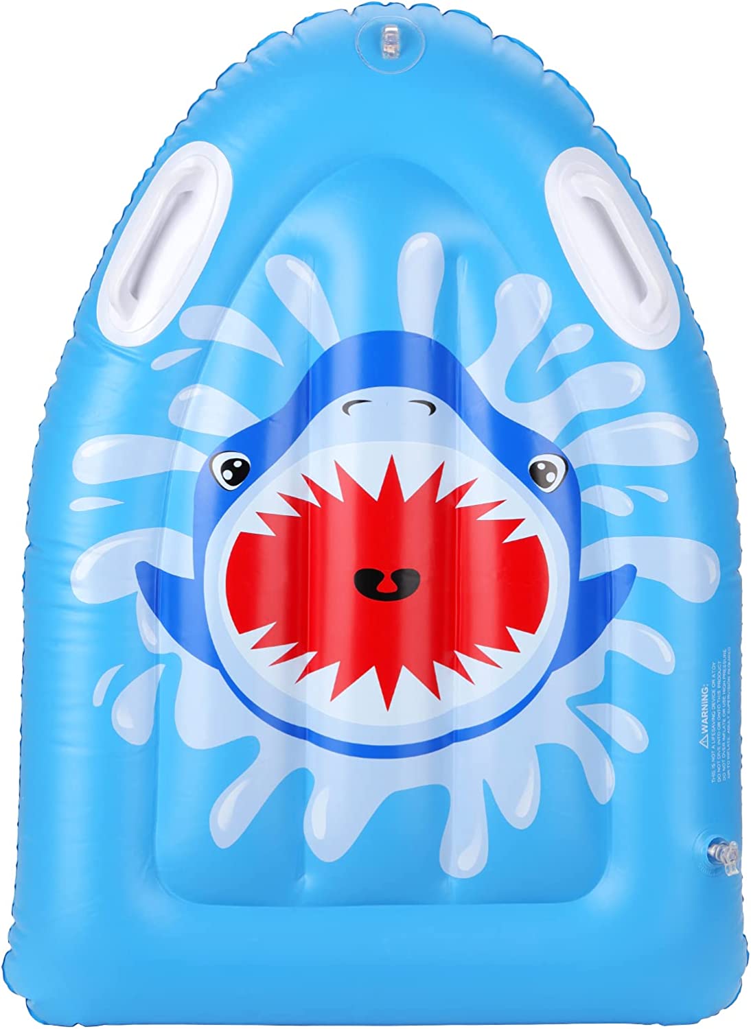 MoKo Inflatable Pool Floats Kickboard, Lightweight Swimming Inflatable Floating Bodyboard Surfboard with Handle Slip Slide Raft Surfing Board Summer Water Fun for Pool Beach Water Park, Blue & Shark