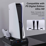 MoKo PS5 Cooling Stand with Charging Station and Suction Cooling Fan, Dual Controller Charging Station Compatible with Playstation 5 PS5 Console, Charging Dock Station with 14 Game Slots & 3 USB Ports