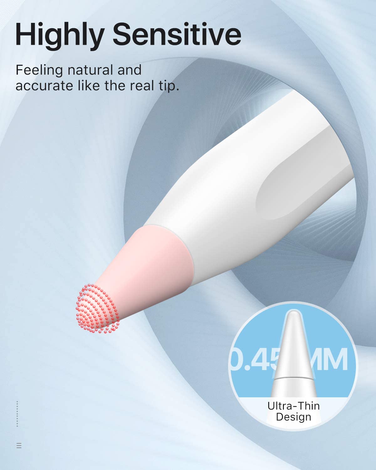 MoKo [10 Pack Pencil Tips Cover Fit iPad Pencil, Compatible with Apple Pencil 1st Gen/Pencil 2nd Generation, Pen Nibs Cover for Drawing Writing Anti-Slip Silicone Lightweight Protective Case, Pink