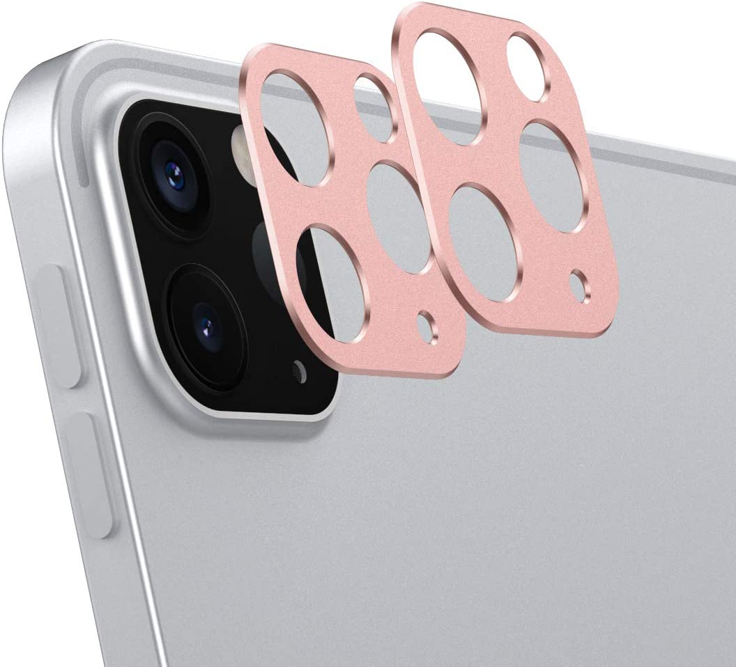 MoKo 2-Pack Camera Lens Protector Fit iPad Pro 12.9 2021/2020 & iPad Pro 11 2021/2020, Metal Frame Aluminum Alloy Sticker, Scratch-Resistant Plate Panel Back Rear Camera Protective Shield - Black