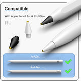 MoKo 4 Pack Replacement Pencil Tips for Apple Pencil 1st / 2nd Generation, Upgraded 0.75mm No Wear Out Fine Point Precise Control Pen Like Nibs for iPad Pro Pencil/iPencil, White+Black