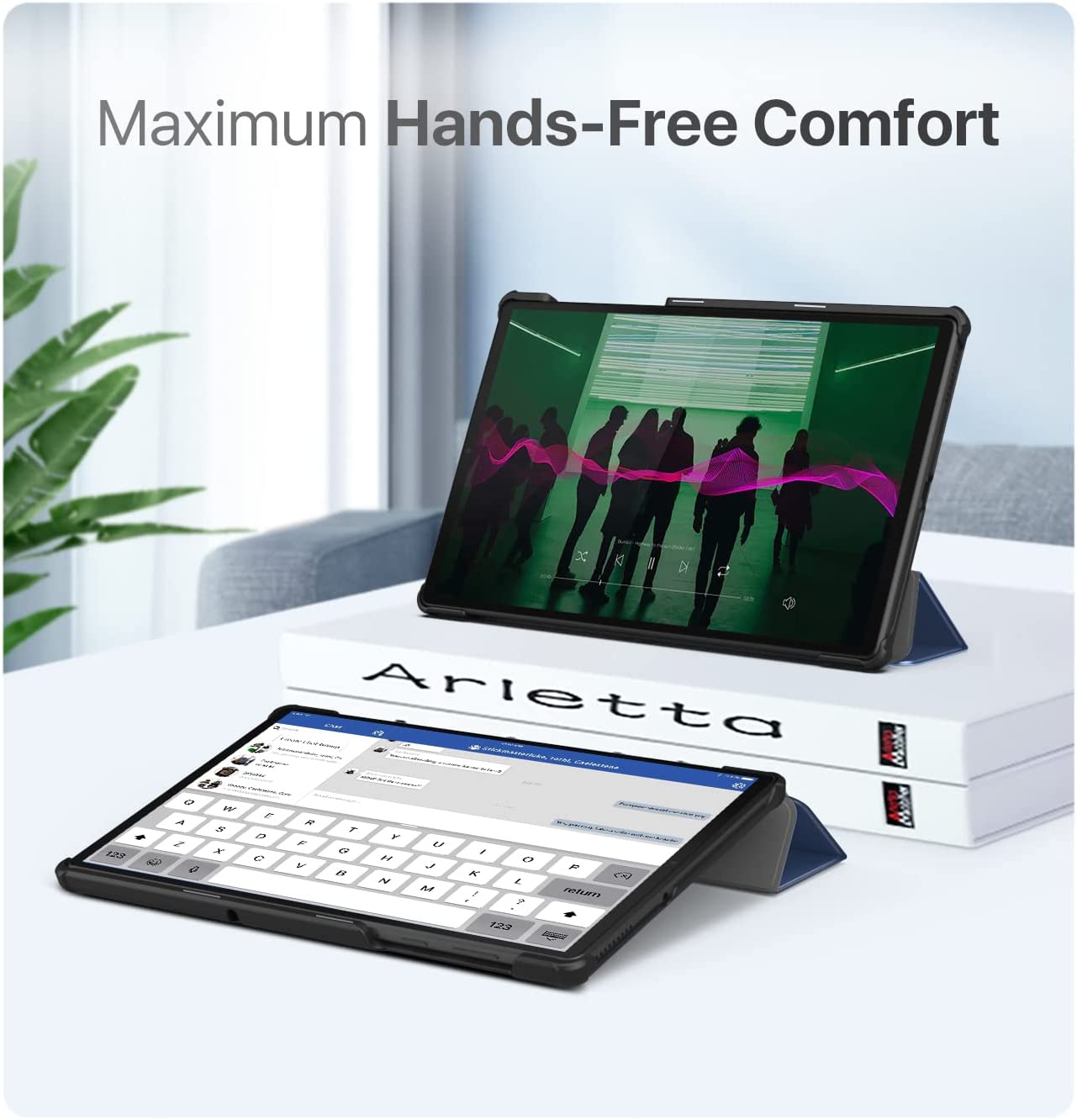 MoKo Case Compatible with Lenovo Tab M10 FHD Plus 2nd Gen 10.3 inch, Lightweight Slim PU Tablet Trifold Stand Shell Cover Case with Auto-Sleep Fits Lenovo Tab M10 Plus TB-X606F/TB-X606X, Indigo