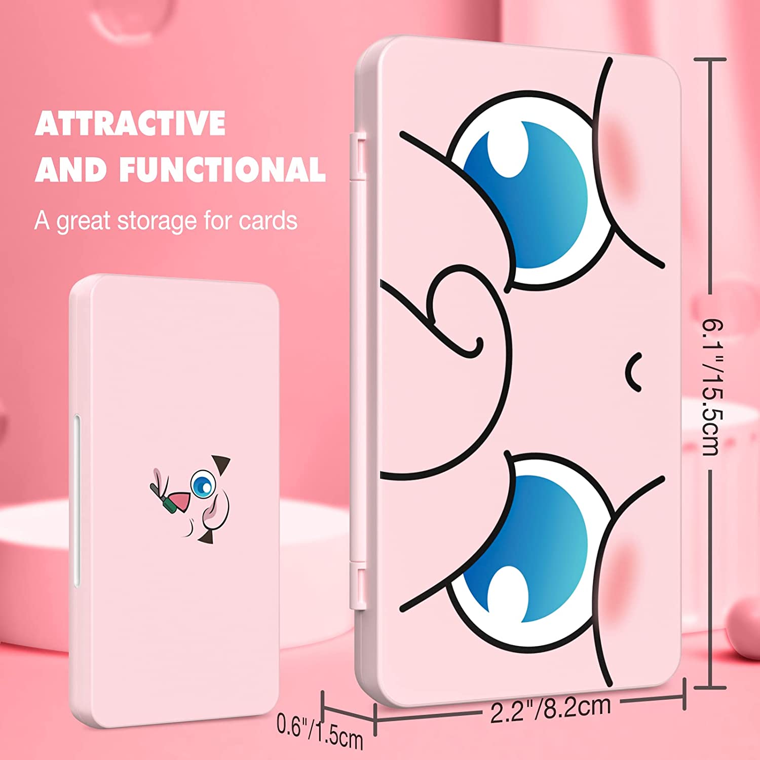 MoKo 24 Game Card Case Compatible with Nintendo Switch OLED 2021/Switch/Switch Lite, Switch Games Holder case for Switch Game Card & SD Card, Slim & Portable Game Card Storage Box, Pink Elf