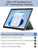 MoKo Case for Microsoft Surface Pro 8 13" Touchscreen 2021 Release Tablet - Portfolio Business Cover Case with Side Pocket and Stylus Holder for Microsoft Surface Pro 8 13-Inch 2021, Light Gray+Brown