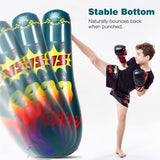 MoKo Inflatable Punching Bag, Punching Bag for Kids Adults Free Standing Boxing Bag Kids Punching Bag Fitness Punching Bag Column Tumbler Sandbag for Karate Taekwondo Decompression Kick Training, Blue