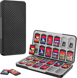 MoKo 24 Game Card Case Compatible with Nintendo Switch OLED 2021/Switch/Switch Lite, Switch Games Holder case for Switch Game Card & SD Card, Slim & Portable Game Card Storage Box, Mario Red