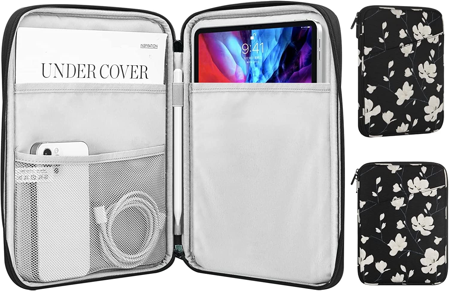 MoKo 8-9 Inch Tablet Sleeve, Fits iPad Mini 6 5/4/3/2/1, Galaxy Tab A7 Lite 8.7/Tab A 8.0/Tab A 8.4, Tab 8.0,Protective Sleeve Carrying Case with Slanted Pocket, Pink