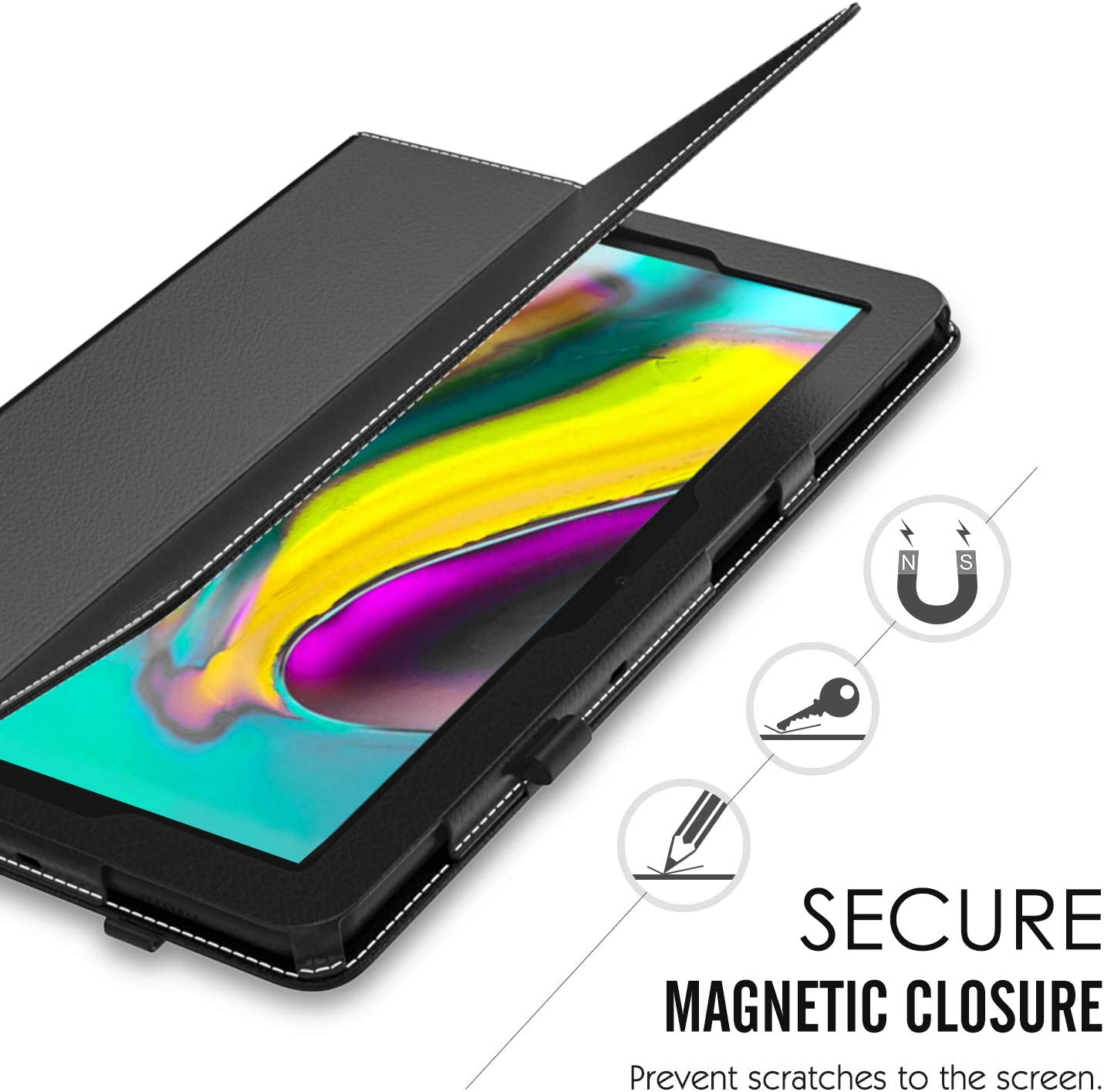 MoKo Case Fit Samsung Galaxy Tab Advanced2 T583 10.1" Tablet, Ultra Compact Protection Premium Folding Stand Slim Smart Cover Case for Galaxy Tab Advanced2 T583 10.1 Inch 2019 Tablet - Black