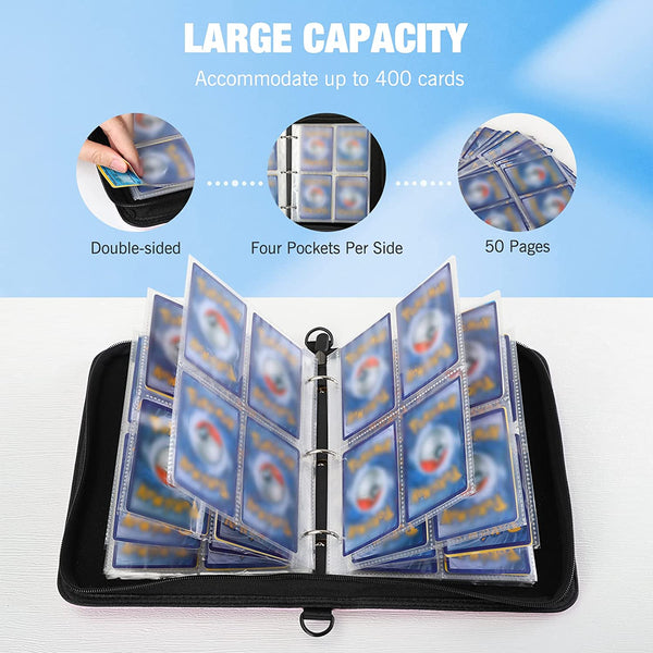 MoKo Card Binder for Pokemon Cards Binder 4-Pocket, 400 Pockets Tradin –  Mokodirect