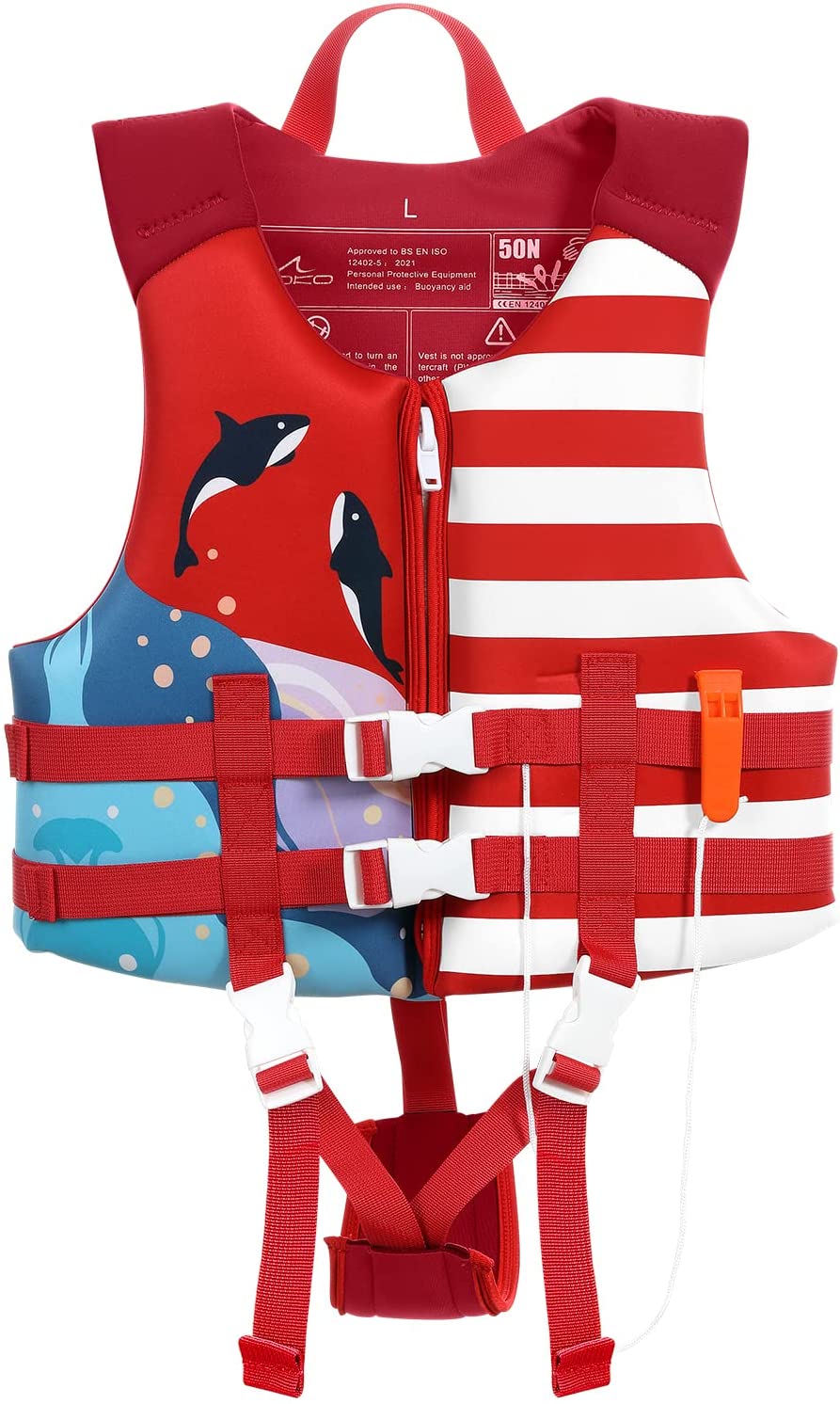 MoKo Swimming Vest for Kids, Children Swim Vests Water Activity Equipment Cute Pattern Watersports Swimming Device for Toddlers Boys Girls 50-90 lbs(L Size) 37-50 lbs (M Size)