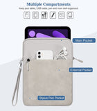 MoKo 7-8 Inch Tablet Sleeve Case, Double Pocket Stitching Case Fits iPad Mini (6th Gen) 8.3" 2021, iPad Mini 5/4/3/2/1, Samsung Galaxy Tab S2 8.0, Tab A 8.0, NeuTab 7", ZenPad Z8s 7.9, Light Gray