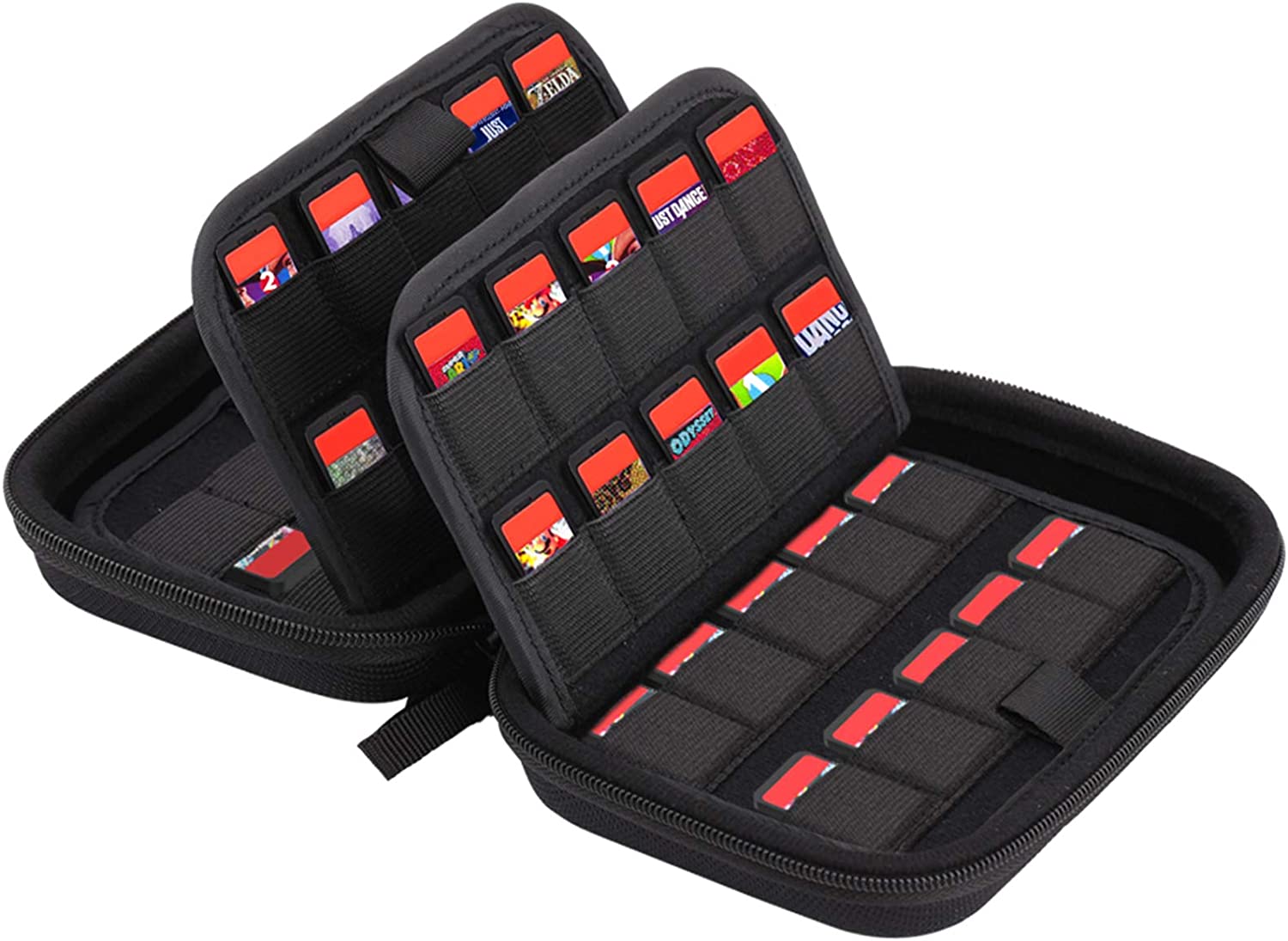 MoKo 128 Switch Game Holders Storage Case for 96 Nintendo Switch/OELD Games or PS Vita Game and 32 Nintendo 3DS 2DS DS Game Cartridges, Switch Game Card Storage Case Cartridge Holder, Black