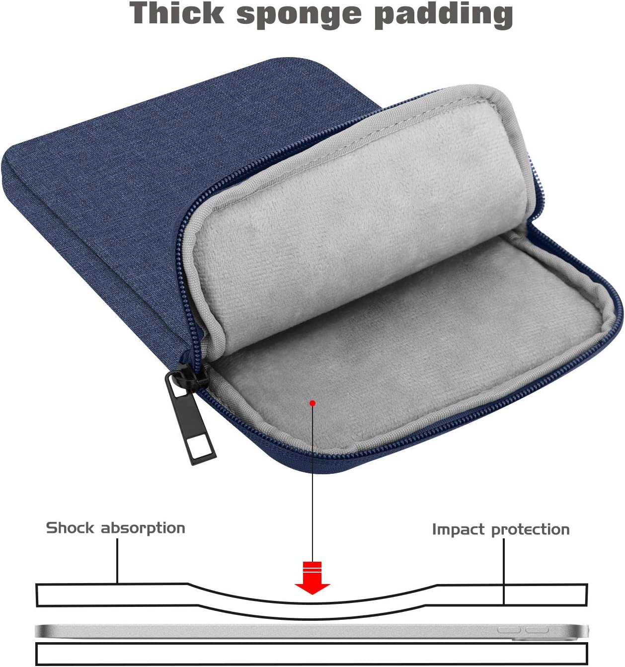 MoKo 12.9 Inch Laptop Sleeve Case Fits Tab S8+ 12.4", iPad Pro 12.9 2021-2018, iPad Pro 12.9 2017/2015, Surface Laptop Go 12.4", Polyester Bag Fit with Apple Pencil and Smart Keyboard