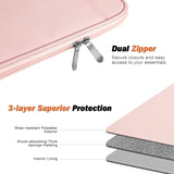 MoKo 8-9 Inch Tablet Sleeve, Fits iPad Mini 6 5/4/3/2/1, Galaxy Tab A7 Lite 8.7/Tab A 8.0/Tab A 8.4, Tab 8.0,Protective Sleeve Carrying Case with Slanted Pocket, Pink