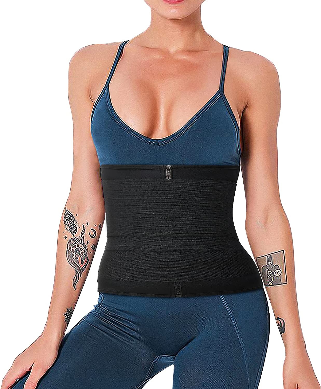 MoKo Sweat Waist Trainer for Women One Belts, Waist Trimmer Workout Corset Waist Trainer Cincher Trimmer Shaper Zipper