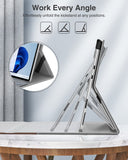 MoKo Case for Microsoft Surface Pro 8 13" Touchscreen 2021 Release Tablet - Portfolio Business Cover Case with Side Pocket and Stylus Holder for Microsoft Surface Pro 8 13-Inch 2021, Light Gray+Brown