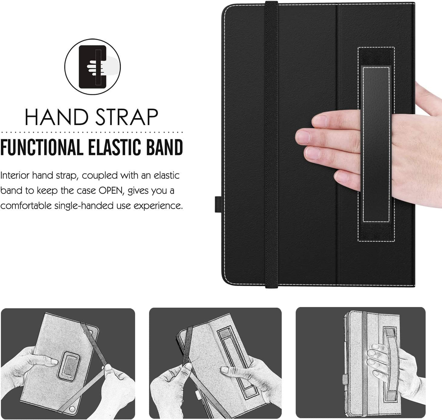 MoKo Case Fit Samsung Galaxy Tab Advanced2 T583 10.1" Tablet, Ultra Compact Protection Premium Folding Stand Slim Smart Cover Case for Galaxy Tab Advanced2 T583 10.1 Inch 2019 Tablet - Black