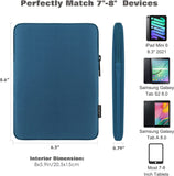 MoKo 7-8 Inch Tablet Sleeve Bag, Polyester Pouch Cover Case Fits iPad Mini (6th Gen) 8.3" 2021, iPad Mini 5/4/3/2/1, Samsung Galaxy Tab S2 8.0, Tab A 8.0, ZenPad Z8s 7.9, Peacock Blue