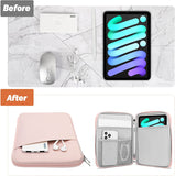 MoKo 8-9 Inch Tablet Sleeve, Fits iPad Mini 6 5/4/3/2/1, Galaxy Tab A7 Lite 8.7/Tab A 8.0/Tab A 8.4, Tab 8.0,Protective Sleeve Carrying Case with Slanted Pocket, Pink
