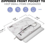 MoKo 13-13.3 Inch Laptop Sleeve Fits Tab S8+ 12.4", Surface pro 8 MacBook Pro M1 Pro/M1 Max 14.2 2021/Pro 13”, iPad Pro 12.9 2021/2020, Notebook Computer Case Cover Bag with Pocket, Marble