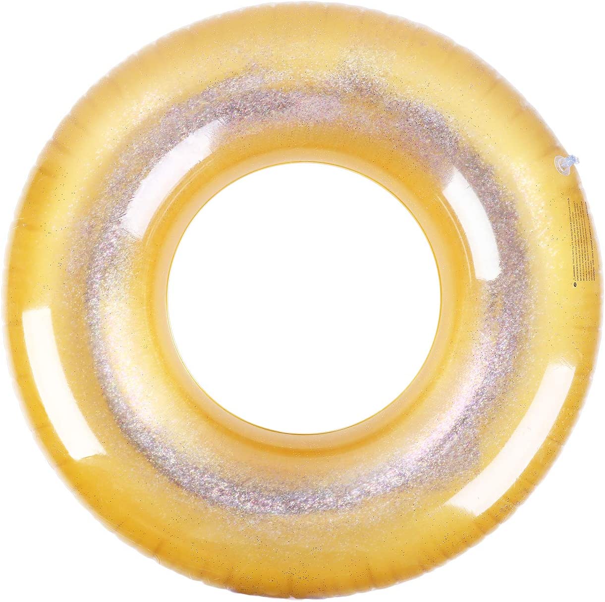 MoKo Swim Rings with Glitter, 90cm Diameter Inflatable Pool Float Swimming Pool Float Tube Round Shaped Swimming Tube Water Fun Beach Pool Toys for Summer Party for Kids Adults - Blue