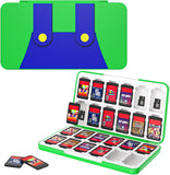 MoKo 24 Game Card Case Compatible with Nintendo Switch OLED 2021/Switch/Switch Lite, Switch Games Holder case for Switch Game Card & SD Card, Slim & Portable Game Card Storage Box, Mario Red