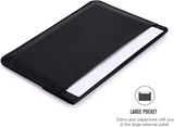 MoKo 12.9 Inch Tablet Sleeve Case, Protective PU Leather Bag Fit Tab S8+ 12.4"/Ultra 14.6", iPad Pro 12.9 3rd/4th Gen 2018-2020, iPad Pro 12.9 2021-2018, with Built-in Card Slot Document Pocket,Black