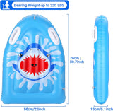 MoKo Inflatable Pool Floats Kickboard, Lightweight Swimming Inflatable Floating Bodyboard Surfboard with Handle Slip Slide Raft Surfing Board Summer Water Fun for Pool Beach Water Park, Blue & Shark