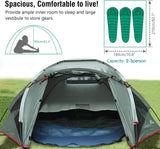 MoKo Emergency Survival Tent, Waterproof Family Camping Dome Tent 3 Person, Portable Outdoor Instant Cabin Tent, 4-Season Double Layer Sun Shelter Shade for Hiking, Backpacking, Mountaineering