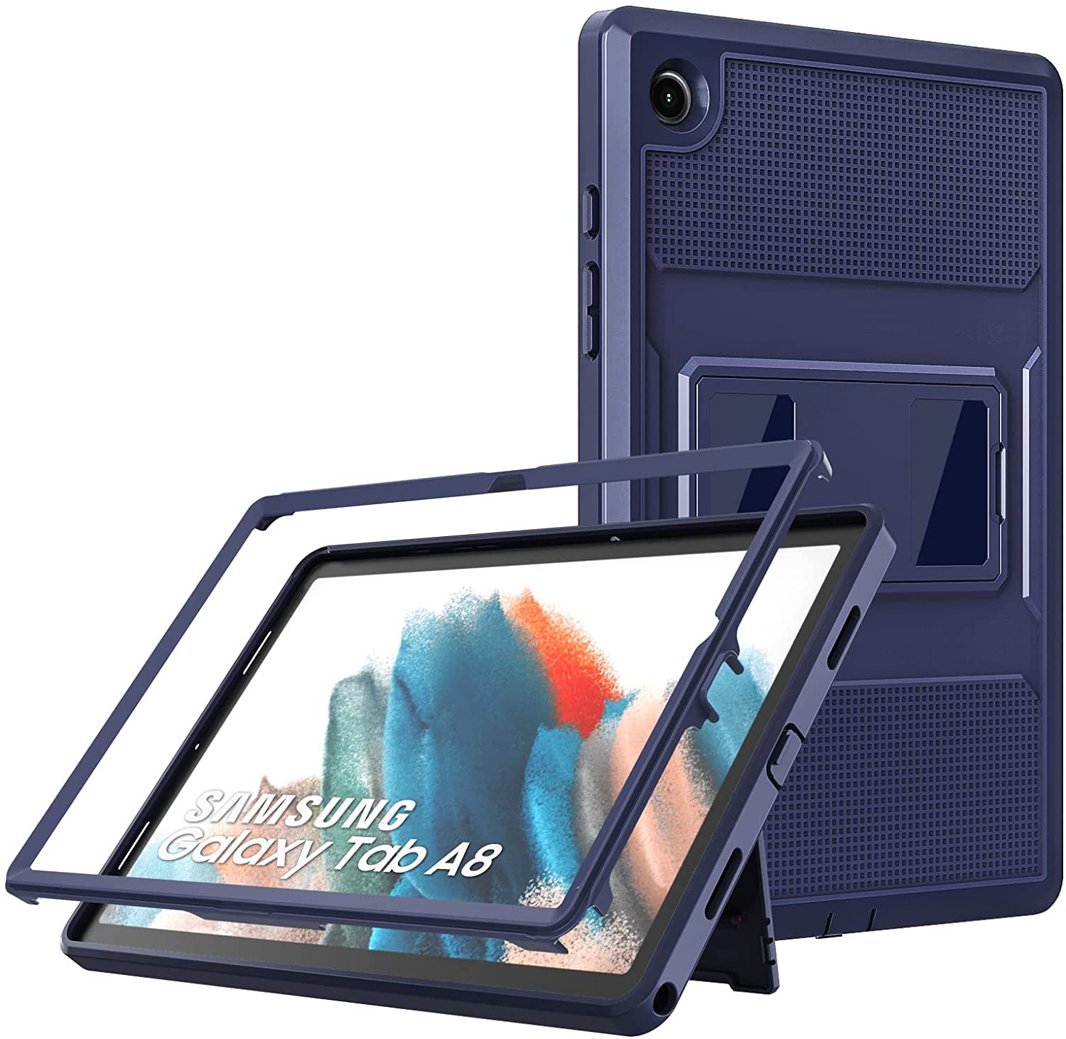 MoKo Case Fits Samsung Galaxy Tab A8 10.5 Inch 2022 (SM-X200/SM-X205/SM-X207), Shockproof Full Body Rugged Stand Back Cover Built-in Screen Protector Fit Galaxy Tab A8 10.5" 2022 Tablet, Green