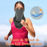 MoKo Scarf Mask Bandana with Ear Loops 3 Pack, Neck Gaiter Balaclava Dust UV Sun Protection Outdoors Face Mask for Women Men