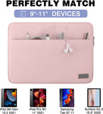 MoKo 11 Inch Tablet Sleeve Bag Carrying Case Fits iPad air 5 10.9 inch 2022, iPad Pro 11 2021-2018, iPad 9/8/7th Gen 10.2, iPad Air 4 10.9/Air 3 10.5, Tab S8 11"/Tab A 10.1, Tab S6, Pink