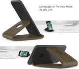 MoKo Wooden Cell Phone Stand, Smartphone Desktop Holder, Mobile Phone Holder Cradle, Fits with iPhone 13/13 Pro Max, iPhone 12 Pro Max/ 12 Pro Mini, iPad 9, iPad Mini 6, Galaxy S20 6.2", Walnut Color